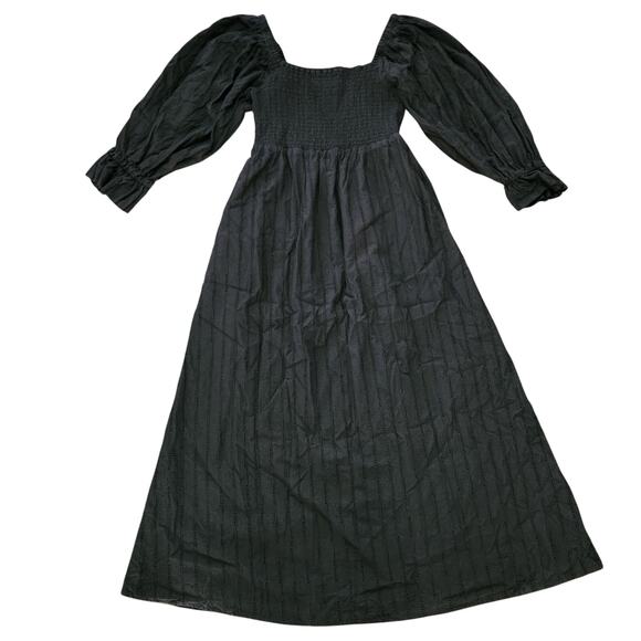 Anthropologie Hutch Black Cotton Eyelet Midi Dress Size Small - Picture 2 of 7